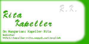 rita kapeller business card